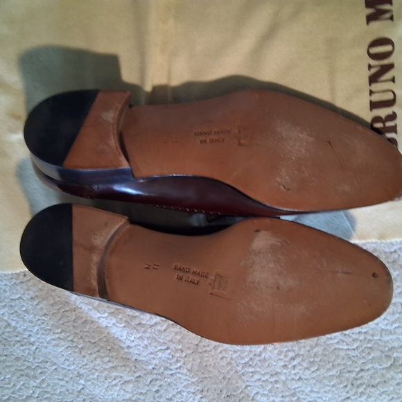 Bruno Magli Burgundy Verve Leather Tassel Slip-Ons Made In Italy - Picture 7 of 8